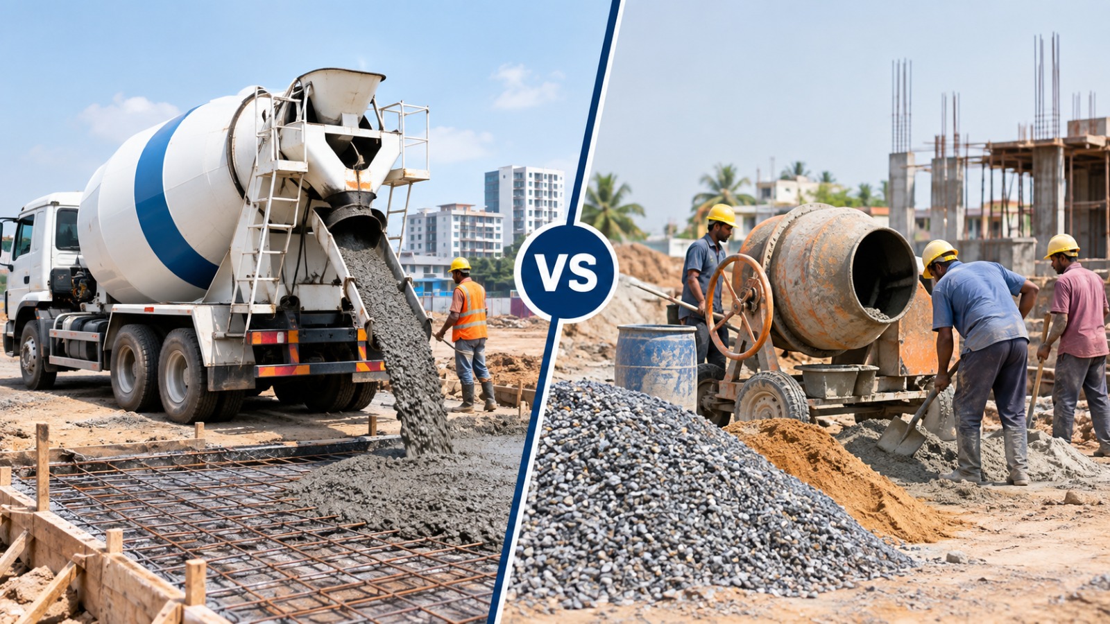Ready Mix Concrete vs Site Mix Concrete in Madhavaram,Chennai – Which One's Better?